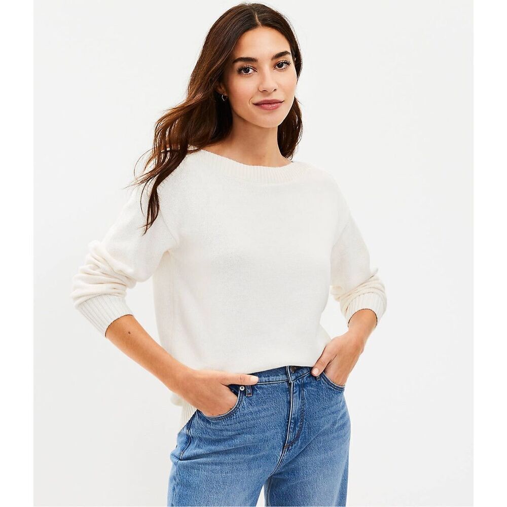 Loft Drop Shoulder Boatneck Sweater Size L
